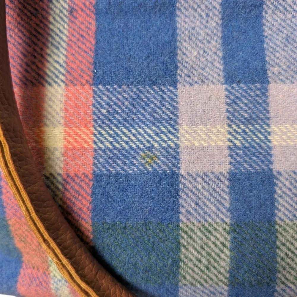 Woman Within Plaid Blue Brown White Pink Green Women's Handbag EUC Zipper Pocket - Picture 5 of 11